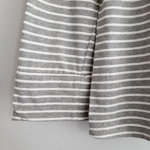 J. CREW | Button Down Long Sleeve Pajama Top Grey & White Stripe Sleepwear Sz M - Picture 6 of 12